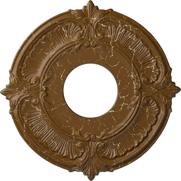 Ekena Millwork Attica Ceiling Medallion (Canopies up to 3 1/2"), 12 3/4"OD x 4"ID x 1/2"P, Smokey Topaz Crackle CM12ATSTC - main
